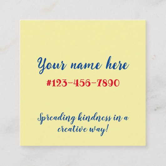 感謝カラフルのインスピリティ連絡カード スクエア名刺 (裏面)