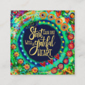 感謝カラフルのインスピリティ連絡カード スクエア名刺 (正面)