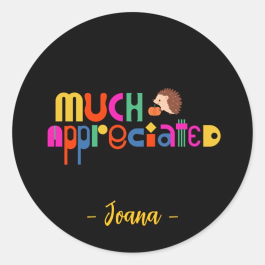 感謝カラフルの気持ちを込めて ラウンドシール (正面)