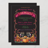 感謝カラフル色彩の鮮やか祭の夕食の手が引かれる 招待状 (正面/裏面)