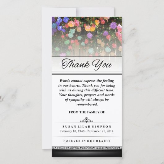 感謝カラフル花 – 言葉は表現す サンキューカード (正面)