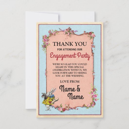 感謝カードエンゲージメント ワンダーランド ウサギ サンキューカード (正面)