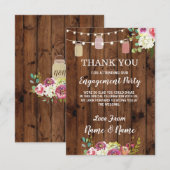 感謝カード ウェディング ジャー フラワーリース 招待状 (正面/裏面)