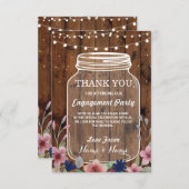 感謝カード ウェディング フラワーリング  ジャー 招待状 (正面/裏面)