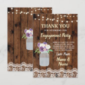 感謝カード ウェディング ライラック 花瓶 招待状 (正面/裏面)