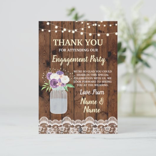 感謝カード ウェディング ラブ  フラワーベース 木製レース 招待状 (スタンド正面)