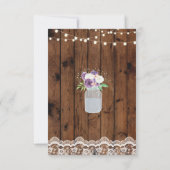 感謝カード ウェディング ラブ  フラワーベース 木製レース 招待状 (裏面)