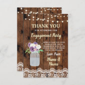 感謝カード ウェディング ラブ  フラワーベース 木製レース 招待状 (正面/裏面)