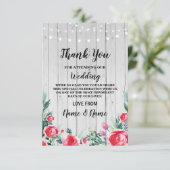 感謝カード ウェディング 赤いバラ (スタンド正面)