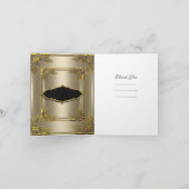 感謝カード エレガント コーヒー ブラック ゴールド (内部)