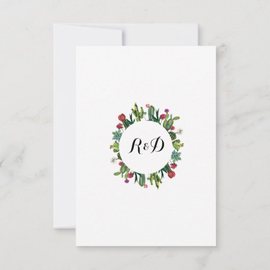 感謝カード サボテンリース フィエスタ ウェディング (裏面)