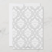 感謝カード ダマスク モノグラム 名前 黄色 (裏面)