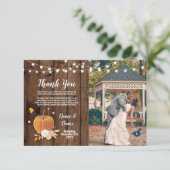 感謝カード フォト パンプキン ライト ウッド 招待状 (スタンド正面)