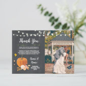 感謝カード フォト パンプキン ライト ジャー チョーク 招待状 (スタンド正面)