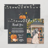 感謝カード フォト パンプキン ライト ジャー チョーク 招待状 (正面/裏面)