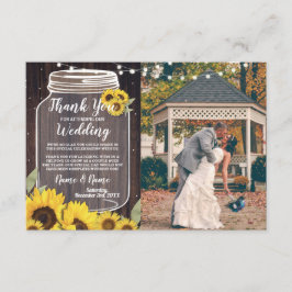 感謝カード フォト ラスティック ヒマワリ 瓶 ライト 招待状