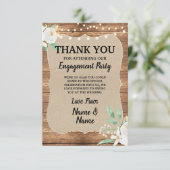 感謝カード　ホワイトフラワー　ウッド 招待状 (スタンド正面)