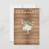 感謝カード　ホワイトフラワー　ウッド 招待状 (裏面)