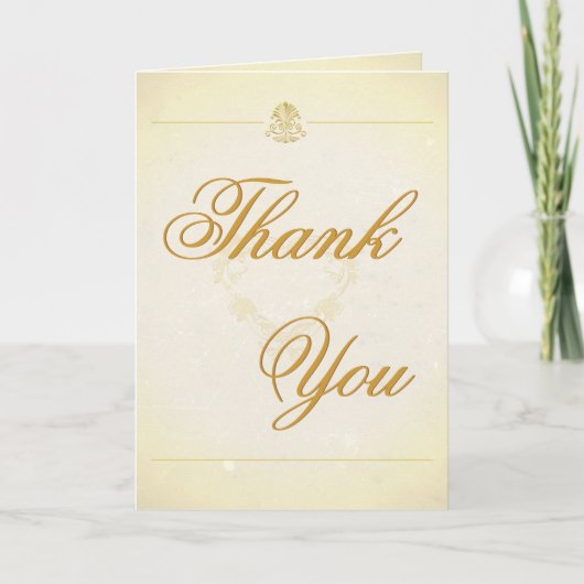 感謝カード ヴィンテージ パーチメント紙スタイル (正面)