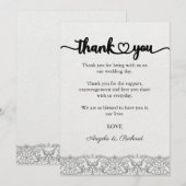 感謝カード, 感謝カードの台本, レース サンキューカード (正面/裏面)