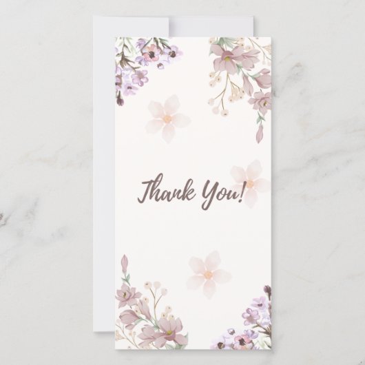 感謝カード 水彩花デザイン (正面)