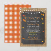 感謝カード 秋 恋に落ちる  ブライズシャワーパーティー (正面/裏面)