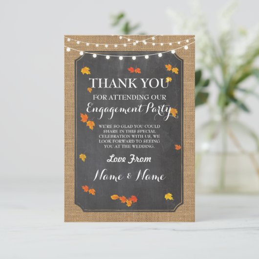 感謝カード 秋 落葉 ウェディング 招待状 (スタンド正面)