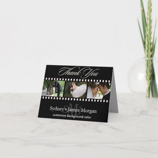 感謝カード, 結婚式の写真+モノグラム サンキューカード (正面)