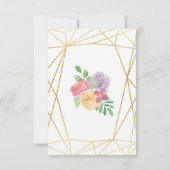 感謝カード 結婚式 ゴールド フラワーリング 招待状 (裏面)