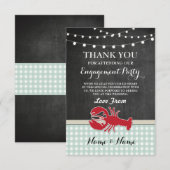 感謝カード 結婚式 ザリガニパーティー カニ 海岸 招待状 (正面/裏面)