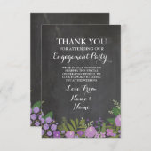 感謝カード 結婚式 チョーク フラワープリント 招待状 (正面/裏面)