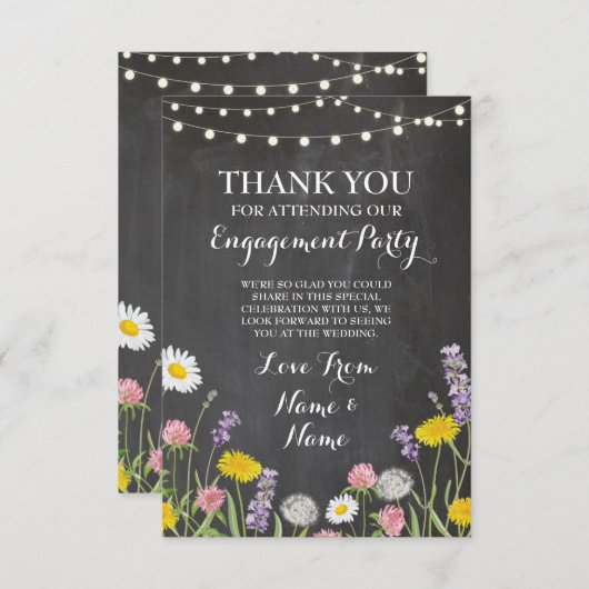 感謝カード 結婚式 ワイルドフラワー 招待状 (正面/裏面)