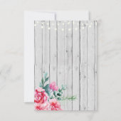 感謝カード 結婚式 木製 赤 花 招待状 (裏面)