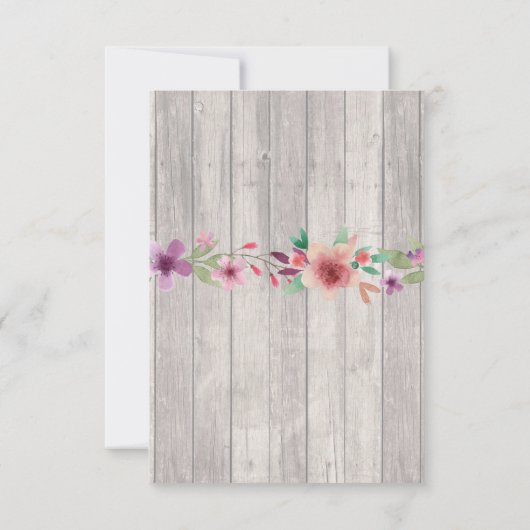 感謝カード 結婚式 木 花 (裏面)