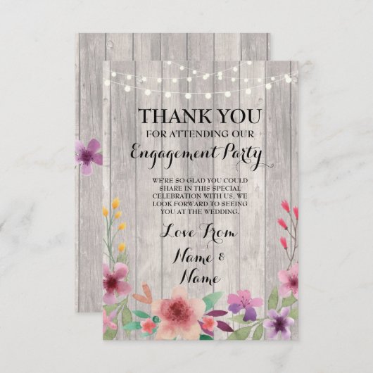 感謝カード 結婚式 木 花 (正面/裏面)