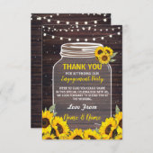 感謝カード 結婚式 飾り 瓶 向日葵 (正面/裏面)