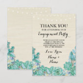 感謝カード 結婚 幸せな花と多肉植物 招待状 (正面/裏面)