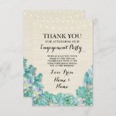 感謝カード 結婚 歓迎 多肉植物 花 招待状 (正面/裏面)