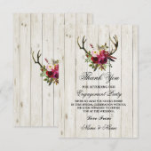 感謝カード 結婚 祭り 鹿の角 花 (正面/裏面)