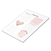 感謝キッズキュートピンクデイリープランナーメモ帳 ノートパッド (アングル)