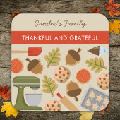 感謝クッキー感謝と感謝 スクエアシール