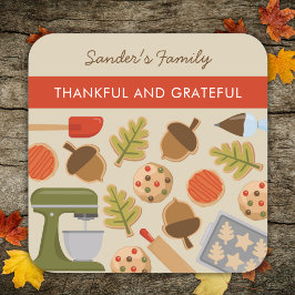 感謝クッキー感謝と感謝 スクエアシール