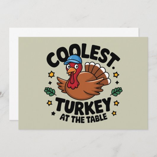 感謝クールのディナーで七面鳥 招待状 (正面/裏面)