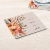 感謝グラテグル賛美フローラ感謝祭 スクエアペーパーコースター (アングル)