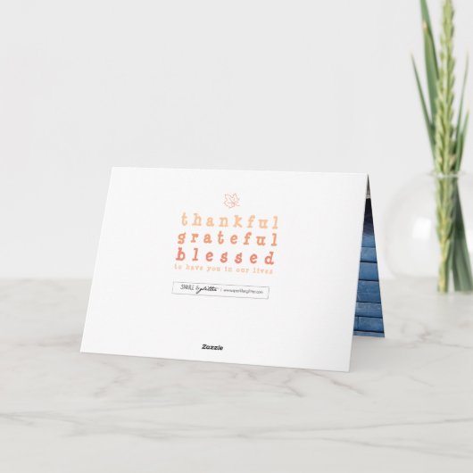 感謝グラデーションの賛美念を表す写真 カード (裏面)