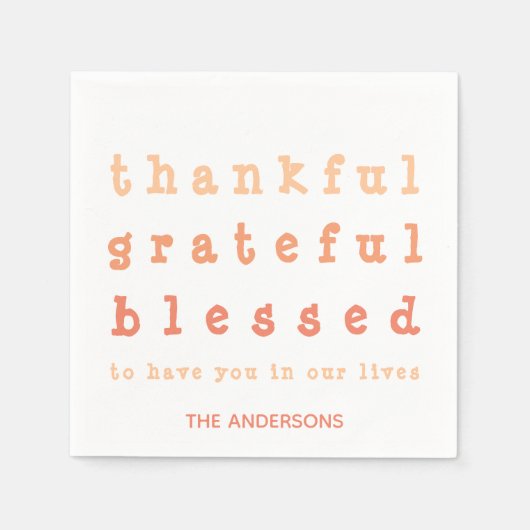 感謝グラデーション感謝の感謝祭賛美祭 スタンダードカクテルナプキン (正面)