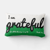 感謝グリーン白黒カラーブロック ランバークッション (裏面)