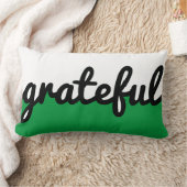 感謝グリーン白黒カラーブロック ランバークッション (ブランケット)