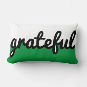 感謝グリーン白黒カラーブロック ランバークッション (正面)