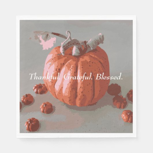 感謝グレイ賛美秋パンプキン スタンダードランチョンナプキン (正面)